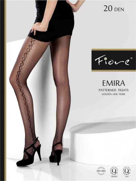 Fiore Feinstrumpfhose mit schimmerndem Muster Emira 20 den in schwarz, Gr. 3