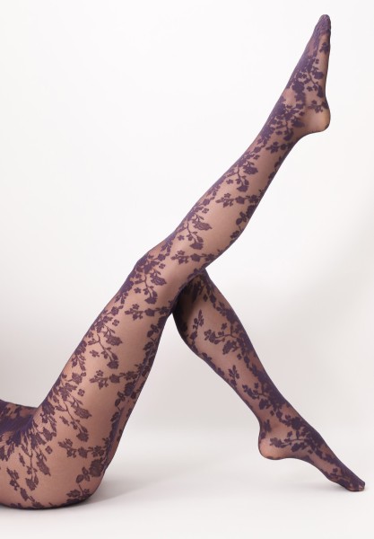 Zarte Tüll-Strumpfhose mit romantischem, floralem Spitzenmuster von Oroblu