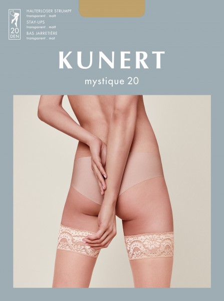 Matte halterlose Strümpfe mit dekorativem Abschlussband Mystique 20 von Kunert