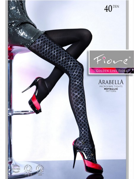 Fiore Elegante Strumpfhose mit glitzerndem Muster Arabella 40 den