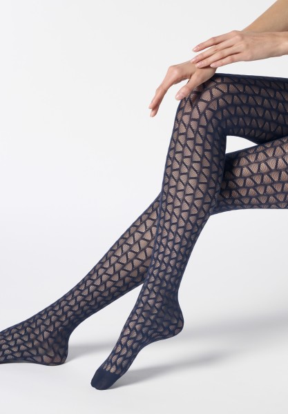 Semi-blickdichte Strumpfhose mit Streifenoptik und graphischem Wellenmuster von Oroblu