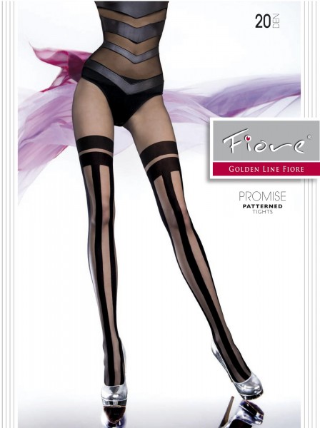 Feinstrumpfhose in extravaganter Strumpfoptik mit Streifenmuster Promise 20 DEN