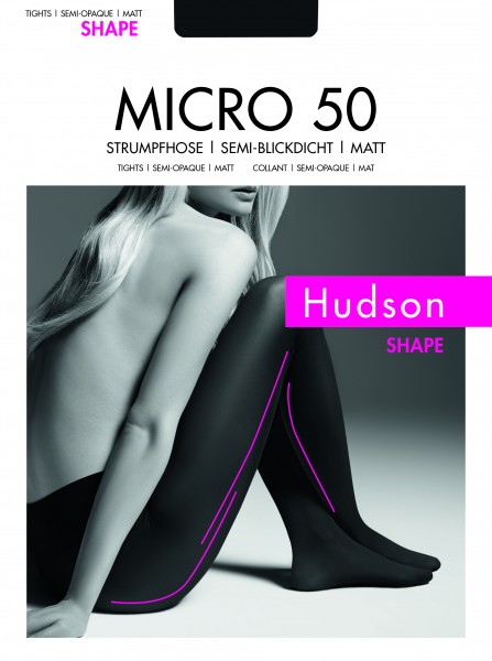 Blickdichte, leicht figurformende Strumpfhose Micro 50 Light Shape von Hudson