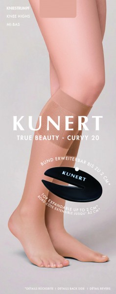 Kniestrümpfe mit weiter Passform Curvy 20 True Beauty von Kunert