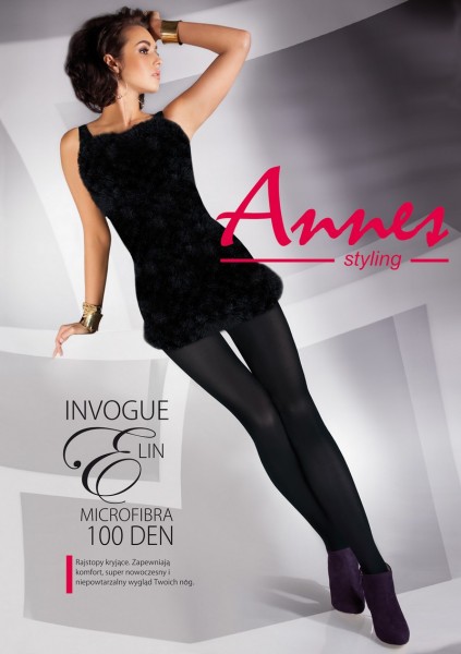 Annes Styling Glatte blickdichte Mikrofaser-Strumpfhose Elin, 100 DEN