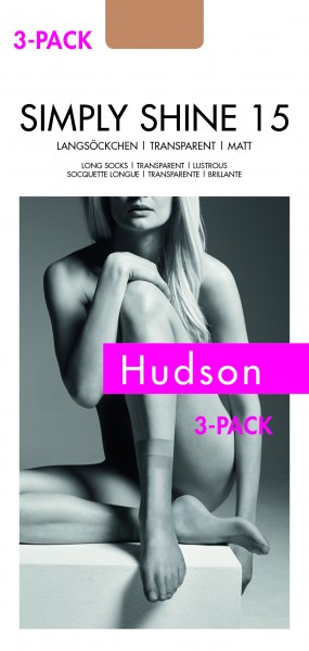 Transparente, schimmernde Langsöckchen Simply Shine 15 von Hudson - 3-pack!