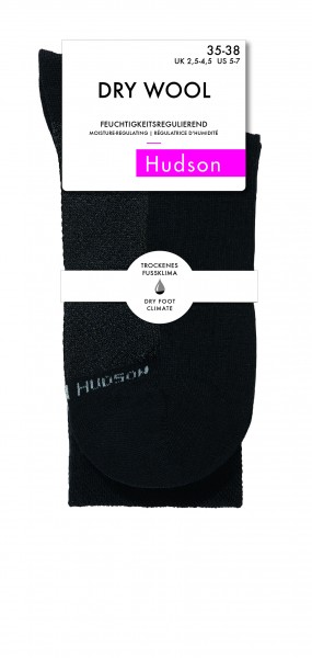 Socken mit hohem Anteil an Schurwolle, feuchtigkeitsregulierend, Dry Wool von Hudson