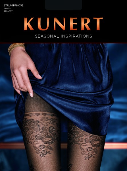 Elegante, semi-blickdichte Strumpfhose mit floralen Lurex-Elementen Floral Glam von KUNERT