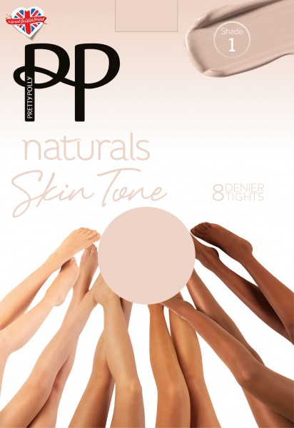Hauchdünne Feinstrumpfhose für alle Hauttypen Naturals Skin Tones 8 DEN von Pretty Polly