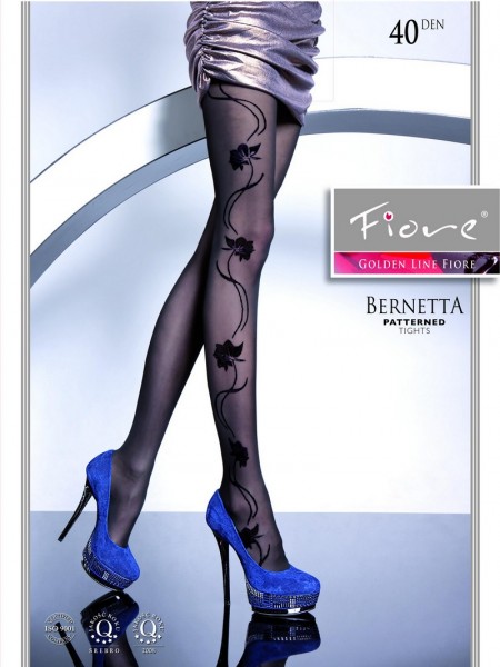 Fiore Elegante Strumpfhose mit Blumenmuster Bernetta 40 DEN