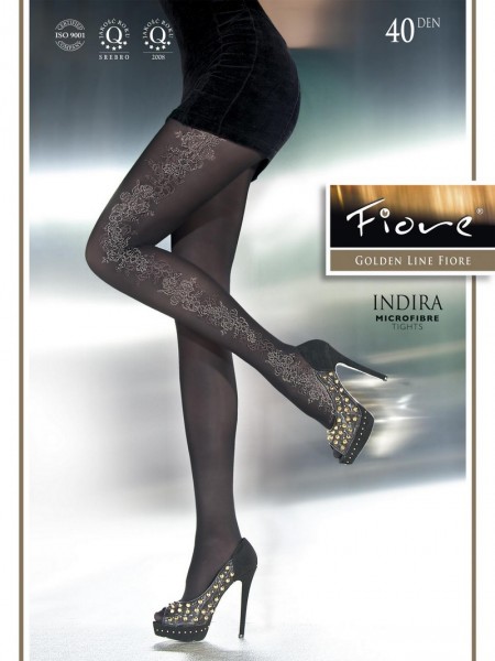 Fiore Elegante Strumpfhose mit blumigem Muster Indira 40 DEN