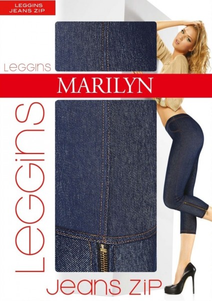 Marilyn Leggings in Jeansoptik, 3/4-Laenge, mit Reissverschluss Jeans Zip