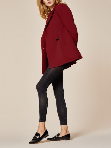 Blickdichte Leggings mit glitzerndem Lurex-Effekt von Fiore