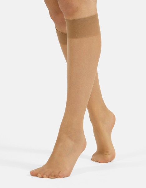 Cette - 2 Paar Sommer-Kniestrümpfe mit dezentem Satinglanz und Make-up-Effekt 8 denier