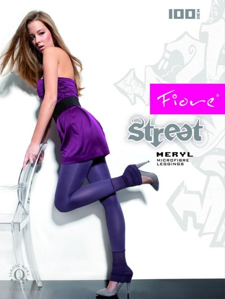 Fiore Glatte lange Microfaser-Leggins Meryl 100 DEN