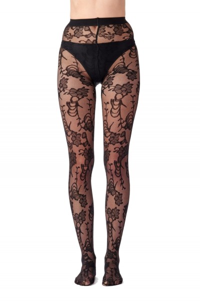 Strumpfhose in Tüll-Optik mit botanischem Muster Botanical Mesh von Pretty Polly