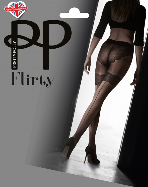 Feinstrumpfhose mit Strumpfoptik, Rücknaht und stilisiertem Höschen von Pretty Polly