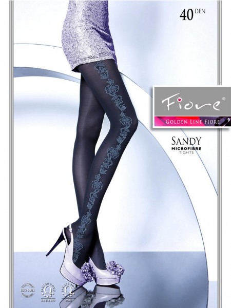 Fiore Elegante Strumpfhose mit blumigem Muster Sandy 40 DEN