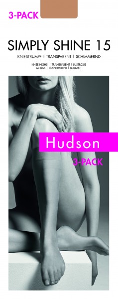Transparente, schimmernde Kniestrümpfe Simply Shine 15 von Hudson - 3-pack!