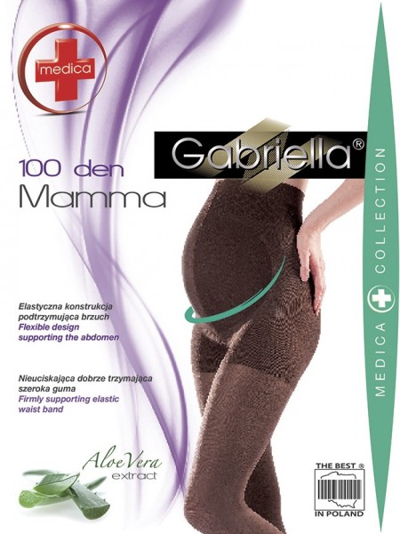 Gabriella Bequeme blickdichte Strumpfhose fuer Schwangere 100 DEN