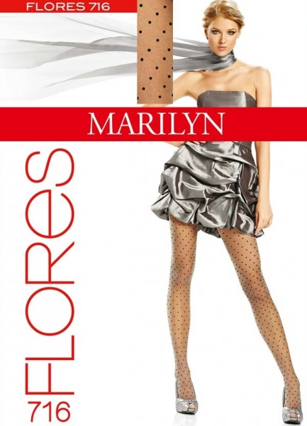 Marilyn Trendy Feinstrumpfhose mit Tupfenmuster Flores, 20 DEN