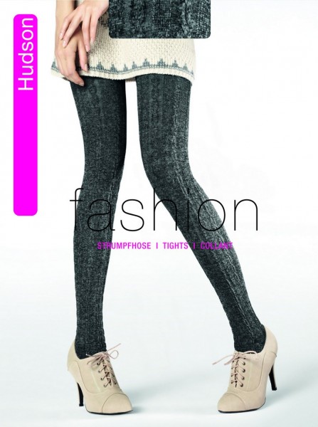 Hudson Blickdichte Strumpfhose mit modernem 3D-Zopf New Cable Mix 40 DEN