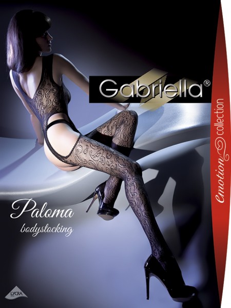 Netz-Bodystocking mit floralem Muster Paloma von Gabriella