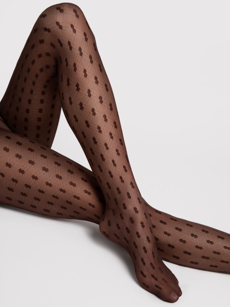 Fiore - Feinstrumpfhose mit Tupfenmuster und Netzoptik