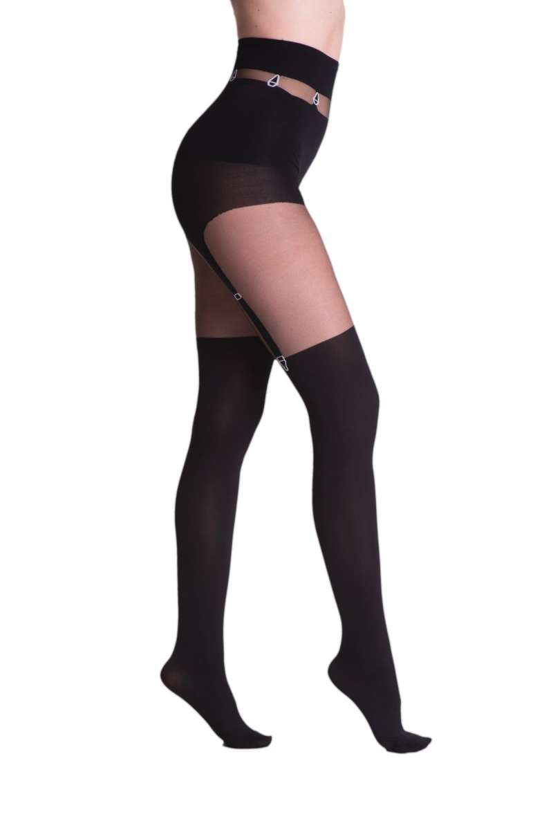 Trasparenze Jessy Strümpfe - Elegante Nylonstrümpfe Mit Rotem Kontrasttop