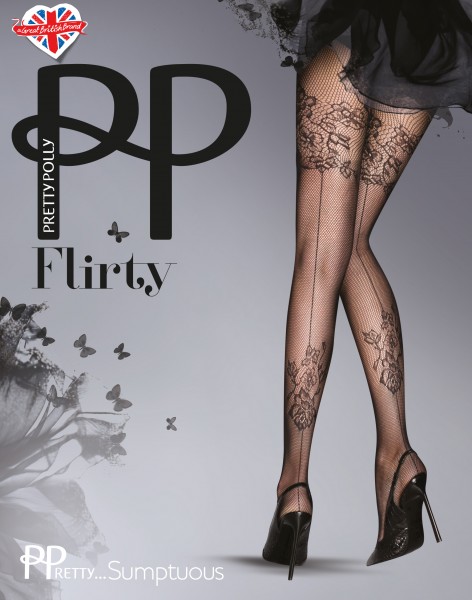 Pretty Polly PPretty?Sumptuous - Raffiniert gemusterte Netzstrumpfhose mit rückseitiger Naht