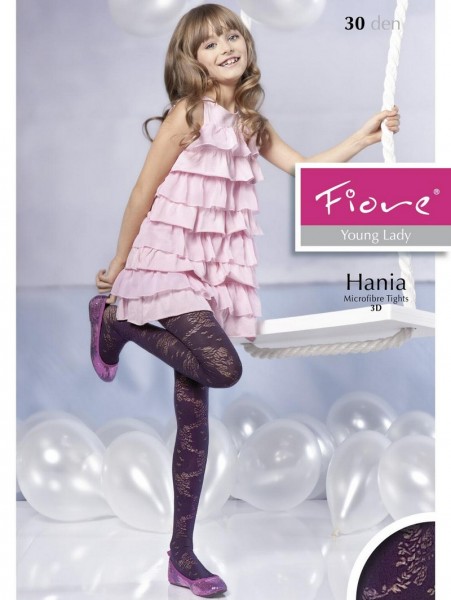 Fiore KinderStrumpfhose mit blumigem 3D-Muster Hania 40 DEN